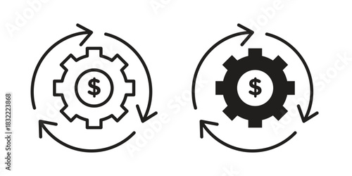 Business model icon symbol. Classic flat and linr style