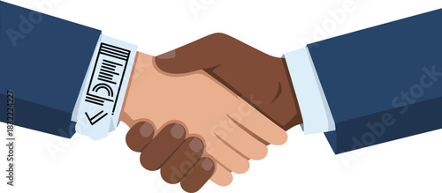 Business handshake with hidden money exchange