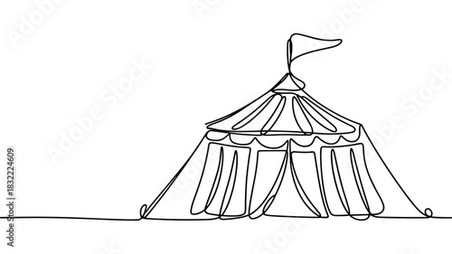 a circus tent with flag, capturing a playful festival atmosphere and classic entertainment imagery.
