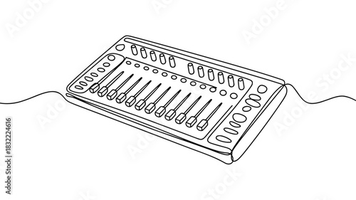 a professional audio mixer with sliders and knobs, suitable for music production, sound engineering, and studio design topics.