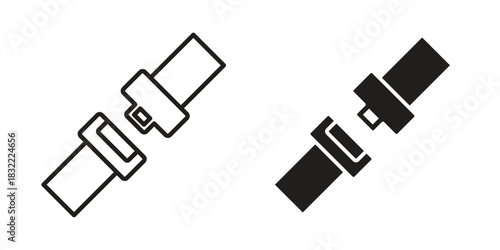 Car seat belt icon symbol. Classic flat and linr style