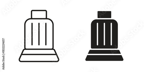 Car seat icon symbol. Classic flat and linr style