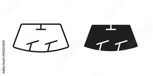 car windscreen icon symbol. Classic flat and linr style