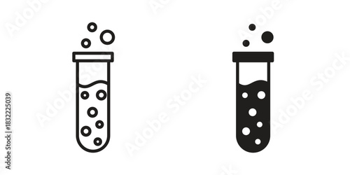 Chemical test icon symbol. Classic flat and linr style