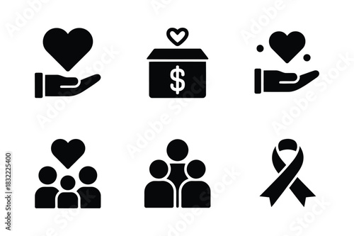 Collection of charity and support icons