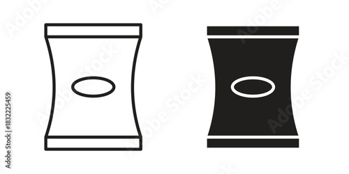 Chips bag icon symbol. Classic flat and linr style