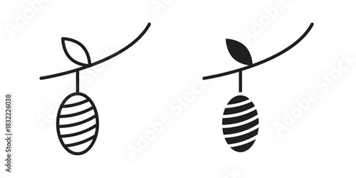 Cocoon icon symbol. Classic flat and linr style