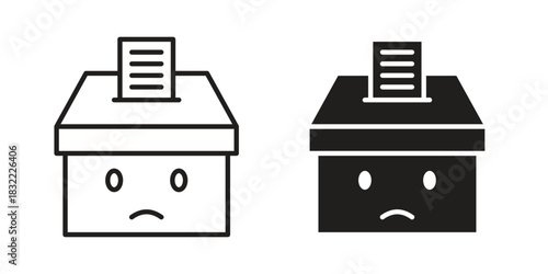 Complaint box icon symbol. Classic flat and linr style