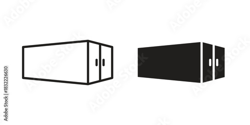 Container icon symbol. Classic flat and linr style