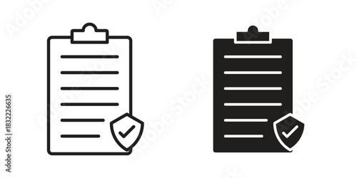 Contract coverage icon symbol. Classic flat and linr style