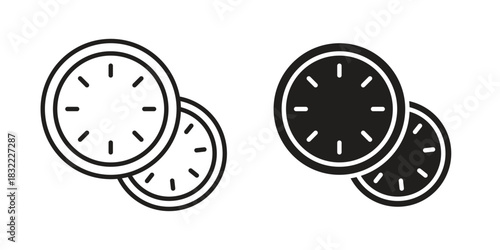 Cucumber slice icon symbol. Classic flat and linr style