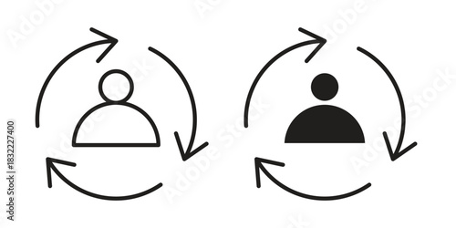Customer retention icon symbol. Classic flat and linr style