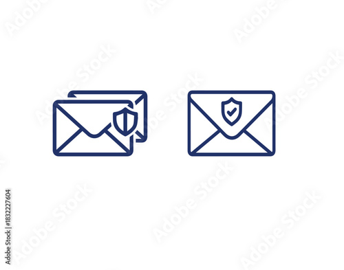 Secure email communication with digital protection icons