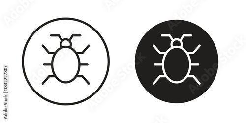 Debug icon symbol. Classic flat and linr style