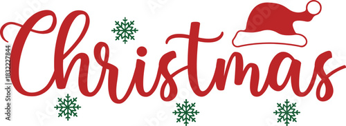 Christmas typography clip art design on plain white transparent isolated background for card, shirt, hoodie, sweatshirt, apparel, card, tag, mug, icon, poster or badge