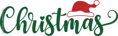 Christmas typography clip art design on plain white transparent isolated background for card, shirt, hoodie, sweatshirt, apparel, card, tag, mug, icon, poster or badge