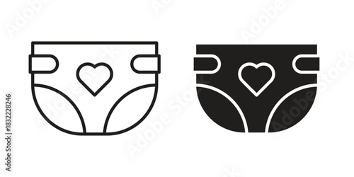 diaper icon symbol. Classic flat and linr style