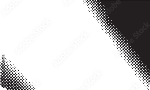 Abstract halftone pattern with diagonal gradient from white to black corner areas