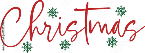 Christmas typography clip art design on plain white transparent isolated background for card, shirt, hoodie, sweatshirt, apparel, card, tag, mug, icon, poster or badge