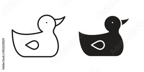Duck icon symbol. Classic flat and linr style