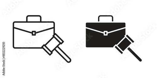 employment law icon symbol. Classic flat and linr style