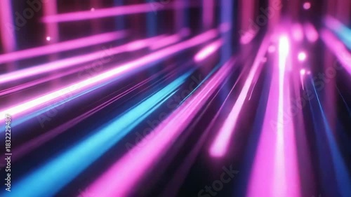 A vibrant scene featuring an array of pink neon lights creating a modern, digital display effect.