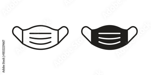 Face mask icon symbol. Classic flat and linr style
