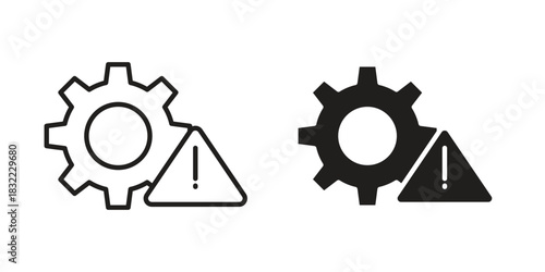 Failure icon symbol. Classic flat and linr style