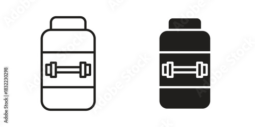 Fitness supplement icon symbol. Classic flat and linr style