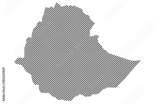 Ethiopia Dotted Pattern Map Halftone Style