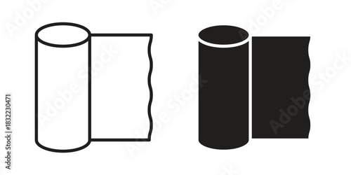 foil roll icon symbol. Classic flat and linr style