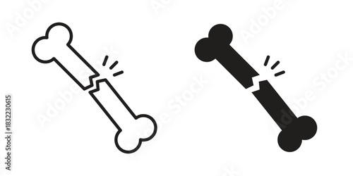 Fracture icon symbol. Classic flat and linr style