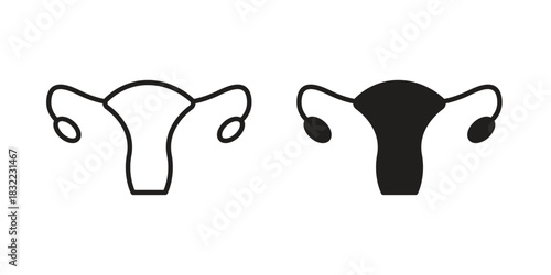 Gynecology icon symbol. Classic flat and linr style