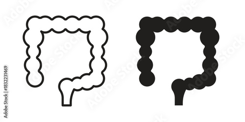 Gut icon symbol. Classic flat and linr style