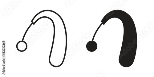 Hearing aid icon symbol. Classic flat and linr style