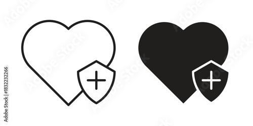Health insurance icon symbol. Classic flat and linr style