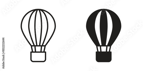 Hot air balloon icon symbol. Classic flat and linr style