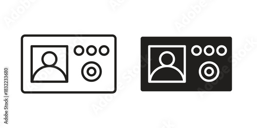Intercom icon symbol. Classic flat and linr style