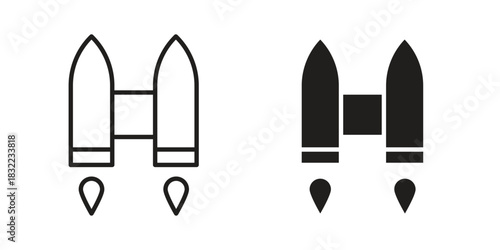 Jetpack icon symbol. Classic flat and linr style