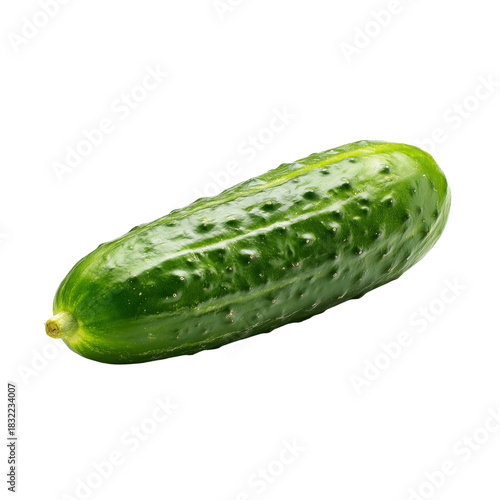 Fresh Cucumbers Cut in Half Displayed on a White Background