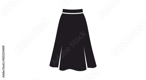 a simple black skirt illustration on a white background a fashion item silhouette