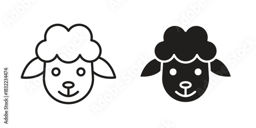 Lamb icon symbol. Classic flat and linr style