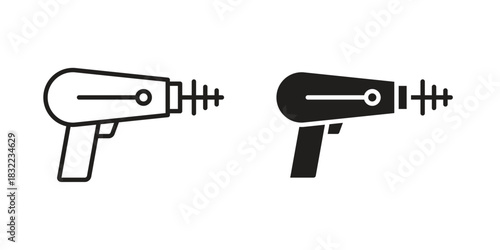 Laser gun icon symbol. Classic flat and linr style