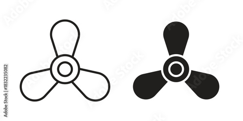 Boat screw icon symbol. Classic flat and linr style