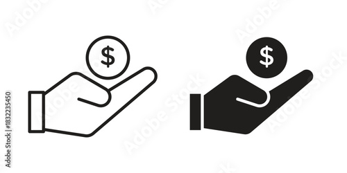 loan icon symbol. Classic flat and linr style