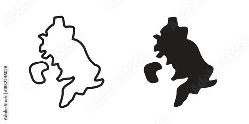 Map of England icon symbol. Classic flat and linr style