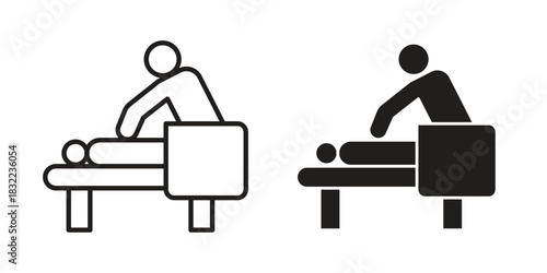 Massage icon symbol. Classic flat and linr style