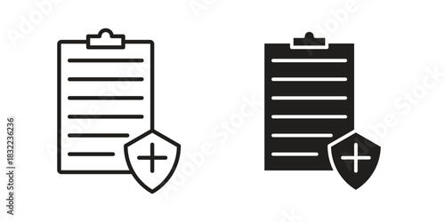 Medical insurance icon symbol. Classic flat and linr style