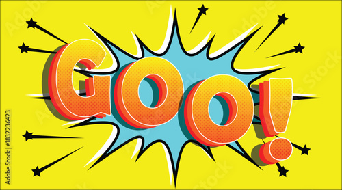 GOO, Comic book explosion, Blast, Color, Text