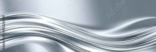 Abstract silver metallic wave background with smooth texture